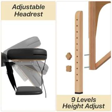 KCC Memory Foam Massage Table Premium Portable Foldable Massage Bed Height Adjustable, 84 Inches Long 28 Inchs Wide Home Salon Spa Bed Tattoo Table with Accessories &Carrying Case, Easy Set Up