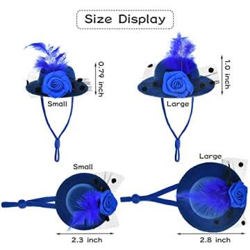 Vehomy 8Pcs Chicken Hats for Hens Chicken Bowler Hat with Elastic Chin Strap Chicken Feather Top Hat...