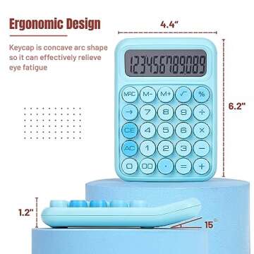 Mr. Pen- Mechanical Switch Calculator, 12 Digits, Large LCD Display, Blue Calculator Big Buttons, Me...