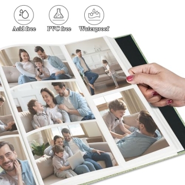 Yopih Linen Photo Album Holds 1000 4x6 Pictures Acid-Free