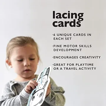 Wee Gallery Baby Animals Lacing Cards for Motor Skills Development
