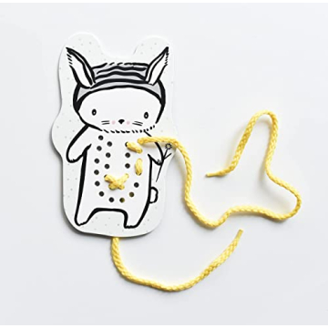 Wee Gallery Baby Animals Lacing Cards for Motor Skills Development