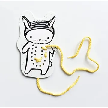 Wee Gallery Baby Animals Lacing Cards for Motor Skills Development