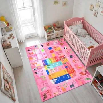 Educational Kids Rug for Playroom, Soft & Non-Slip