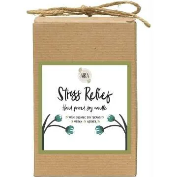 Aira Soy Candles - Organic, Kosher, Vegan, in Mason Jar w/Therapeutic Grade Essential Oil Blends - Hand-poured 100% Soy Candle Wax - Paraffin Free, Burns 110+ Hours -Relaxing Stress Relief -16 Ounces