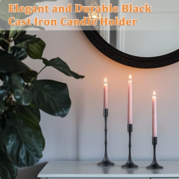 Elegant Black Candlestick Holders Set for Home Decor