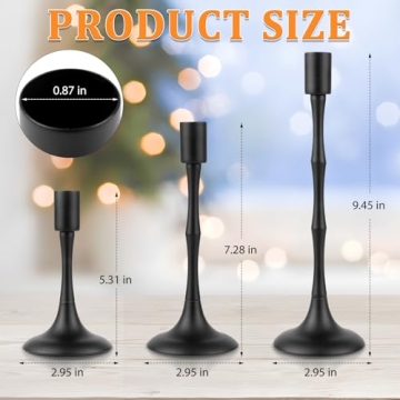 Elegant Black Candlestick Holders Set for Home Decor