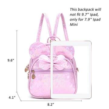 KL928 Girls Bowknot Polka Dot Cute Mini Backpack Small Daypacks Convertible Shoulder Bag Purse for W...