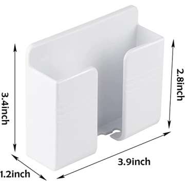 CEI&BPY 2Pcs Phone Holder Wall Mounted, Phone Stand with Self Adhesive. Phone Holder for Shower/Charging.Compatible with iPhone and Android (2Pcs-White)