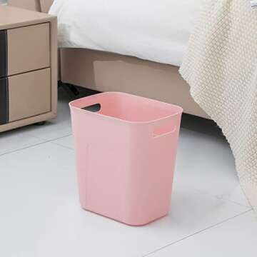 UUJOLY Plastic Small Trash Can Wastebasket, Garbage Container Basket for Bathrooms, Laundry Room, Ki...