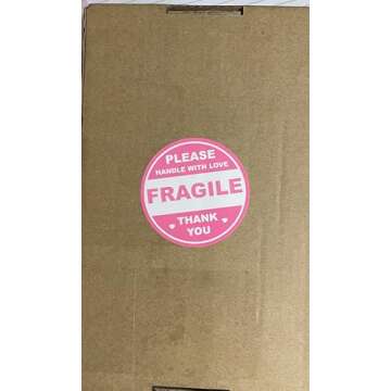 2 inch 300 PCS Pink Round Fragile Labels Circle Fragile Stickers for Shipping Mailing Envelops Cartons Pallets Adhesive Labels-Poskornwel