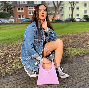 Ari & Aries Vegan Leather Shoulder Bag with Silk Scarf