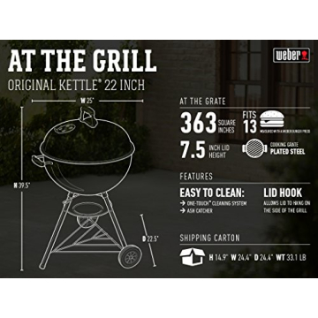 Weber 22-Inch Charcoal Grill for BBQ Lovers
