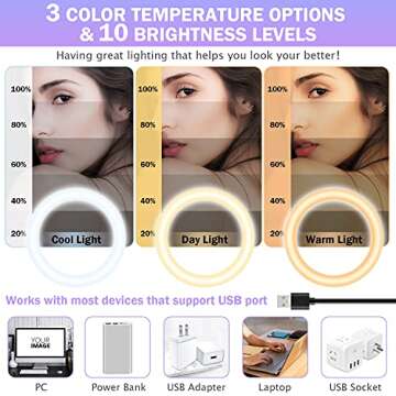 CODN 12” Ring Light with Stand and Phone Holder, Dimmable LED Ring Light for Phone, Selfie Circle Light with Wireless Remote Shutter for YouTube/TikTok/Makeup/Live Stream/Photography