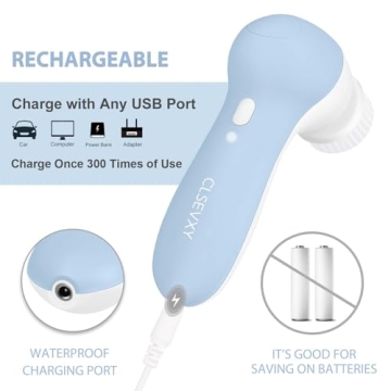 Rechargeable Spin Brush Set with Exfoliating Heads