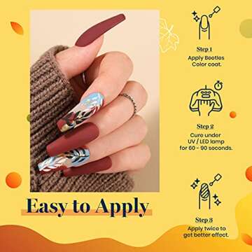 beetles 6 Colors Gel Polish Set, Burgundy Red Green Orange Gel Nail Polish Colors Sunset Leaves Nail Polish Soak Off Nail Art Lamp UV LED Cured Manicure Nail at Home Gifts for Women