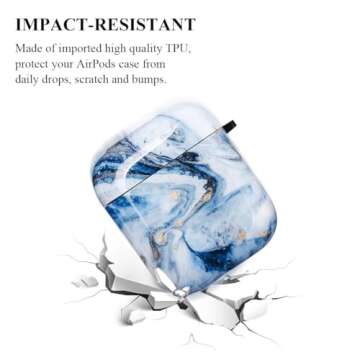 Marble AirPods Case Cover with Keychain - Stylish Protection