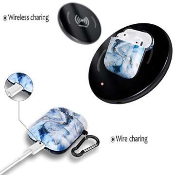 Marble AirPods Case Cover with Keychain - Stylish Protection
