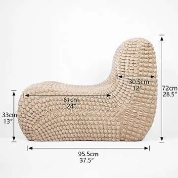 N&V Single Seated Foam Sofa, Armless Floor Sofa, One Piece High Density Foam, Removable and Machine Washable Cover, Champagne