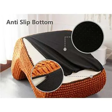 N&V Single Seated Foam Sofa, Armless Floor Sofa, One Piece High Density Foam, Removable and Machine Washable Cover, Champagne