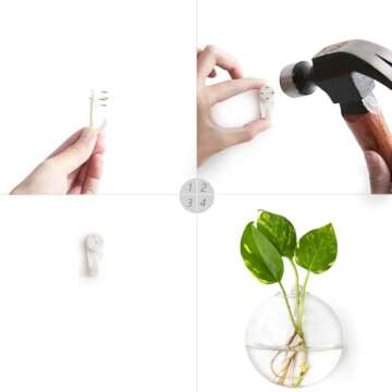 Ivolador 4PCS Wall Mounted Plant Terrariums Oblate Hanging Glass Propagation Station Container for Propagating Hydroponic Plants Home Garden Wedding Décor