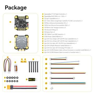 SpeedyBee V3 F7 Flight Controller Stack: 30x30 Drone FC Stack with 4in1 50A ESC BL32, Wireless Betaflight Configuration, Blackbox,Solder-Free Plugs,WiFi,Bluetooth for 3-6S 4" 5" FPV Drone Cinelifter
