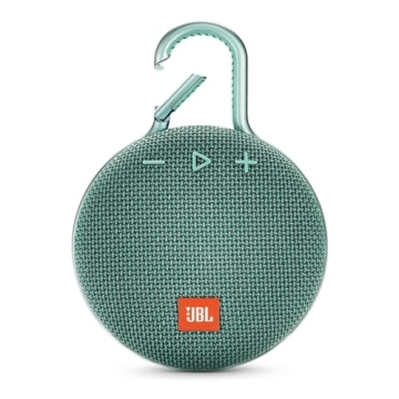 JBL Clip 3, River Teal - Waterproof, Durable & Portable Bluetooth Speaker - Up to 10 Hours of Play - Includes Noise-Cancelling Speakerphone & Wireless Streaming