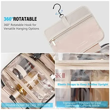 BELLSPIN Toiletry Bag with Hanging Hook for Stylish Travel