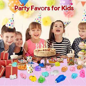 OCATO 40Pcs Mochi Squishys Toys Mini Squishies 2nd Generation Glitter Animal Squishies Party Favors for Kids Adults Stress Relief Toy Treasure Box Prize Classroom Valentine Prizes Easter Egg Fillers