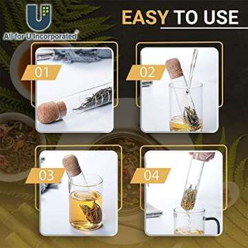 Glass Tea Infuser With Cork Lid- Clear And Modern For All Type Of Tea Infusers For Loose Tea & Tea Flower,Tea Filter