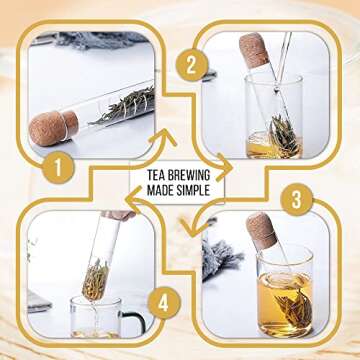 Glass Tea Infuser With Cork Lid- Clear And Modern For All Type Of Tea Infusers For Loose Tea & Tea Flower,Tea Filter