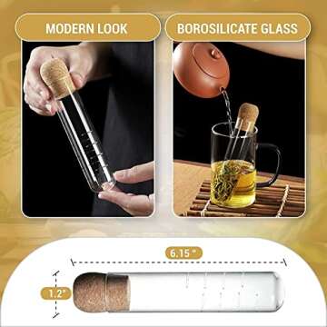Glass Tea Infuser With Cork Lid- Clear And Modern For All Type Of Tea Infusers For Loose Tea & Tea Flower,Tea Filter