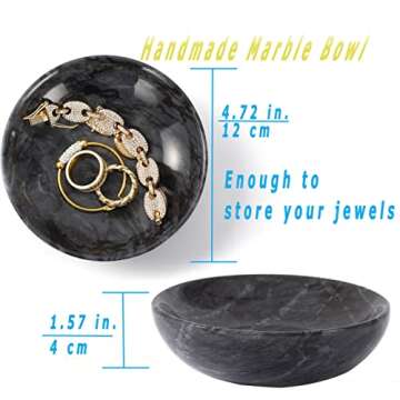 Gifts for Mom 4.72 Inch Small Decorative Bowl Ring Dish Marble Tray, Mothers Day Gifts Jewelry Dish ...