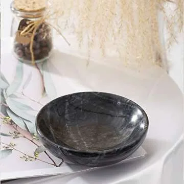 Gifts for Mom 4.72 Inch Small Decorative Bowl Ring Dish Marble Tray, Mothers Day Gifts Jewelry Dish Ring Trinket Holder Key Catchall Bowls, Marble Vanity Tray for Display Home Decor Bride Gifts