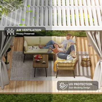 YITAHOME 10x13ft Louvered Pergola Outdoor Aluminum with Adjustable Roof Pergolas Sun Shade Shelter with Netting and Shaded Curtains for Lawns, Patio, Deck and Backyard, White