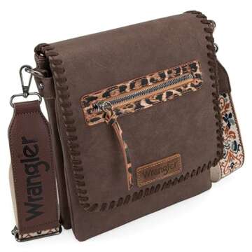 Wrangler Crossbody Bags for Women Satchel Purse Medium Shoulder Handbags with Detachable Guitar Straps,WG72-9360CF