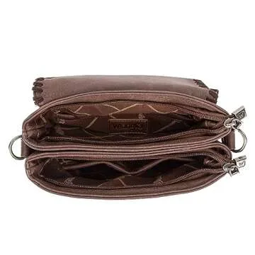 Wrangler Crossbody Bags for Women Satchel Purse Medium Shoulder Handbags with Detachable Guitar Straps,WG72-9360CF