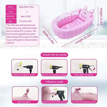 Relaxing Baby | Inflatable Baby Bathtub,Newborn Bathtub Seat for Infant,Non-Slip Baby Pool for Sitti...