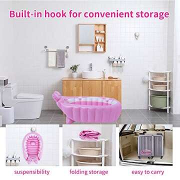 Relaxing Baby | Inflatable Baby Bathtub,Newborn Bathtub Seat for Infant,Non-Slip Baby Pool for Sitting up,Foldable Toddler Tub Shower,Portable Travel Bath for Kids 0-6 Year