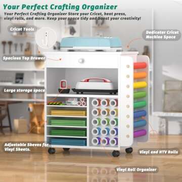 CXQ Craft Storage Cart for Cricut Users - Stylish & Durable