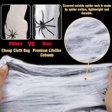 3pcs Halloween Hanging Decorations Spider Egg Sacs - 41 Inch Spider Egg Decoration with Led Lights Halloween Props for Yard Lawn Tree Halloween Party Decorations Indoor Outdoor