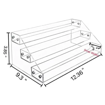 PMMASTO Tiered Spice Rack Organizer with 3 Clear Shelves