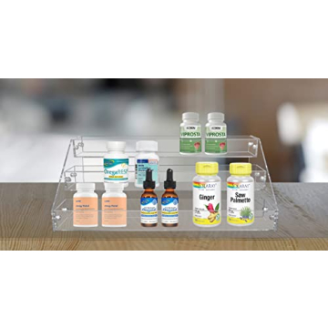 PMMASTO Tiered Spice Rack Organizer with 3 Clear Shelves