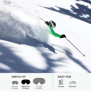 SMITH Frontier Goggles with Carbonic-x Lens – Performance Snowsports Goggles with Replaceable Lens...