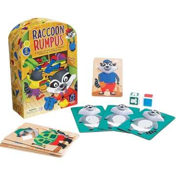 Educational Insights Raccoon Rumpus Game, Preschool Game with Dice & Color Matching, For 2-4 Players...
