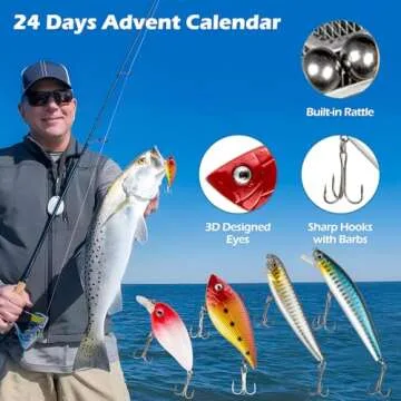 Fishing Lure Advent Calendar 2024 24 Days of Fishing Bait Christmas Advent Calendar 2024 Fishing Gif...