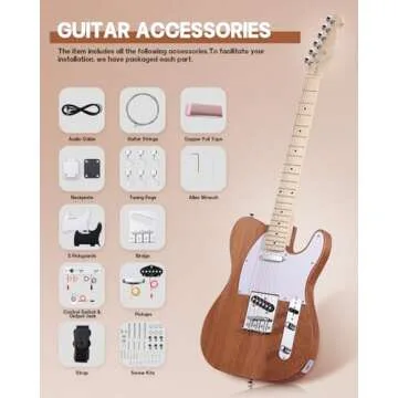 Leo Jaymz DIY TL Style Electric Guitar Kits - Mahogany Body with Maple Neck and Complete Components ...