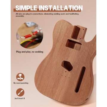 Leo Jaymz DIY TL Style Electric Guitar Kit With Mahogany Body