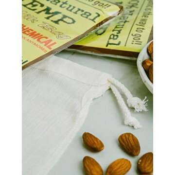 P&F Hemp Nut Milk Bag Reusable | All Natural | No More Microplastic and Toxic Chemicals | Better Than Cotton | Super Healthy Strainer for Making Yogurt/Ghee/Rice | Almond Cloth Filter | 13 X 12-Inches
