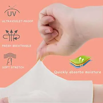 COOSLIM Anti UV Gloves for Gel Nail Lamp, UPF50+ Protection Gloves for Manicures, UV Sun Protection Gloves for Women-White